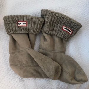 Short Hunter rain boot socks (ribbed, grey)